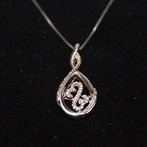 1/10 CT DIAMOND STERLING SILVER KAY HEART NECKLACE